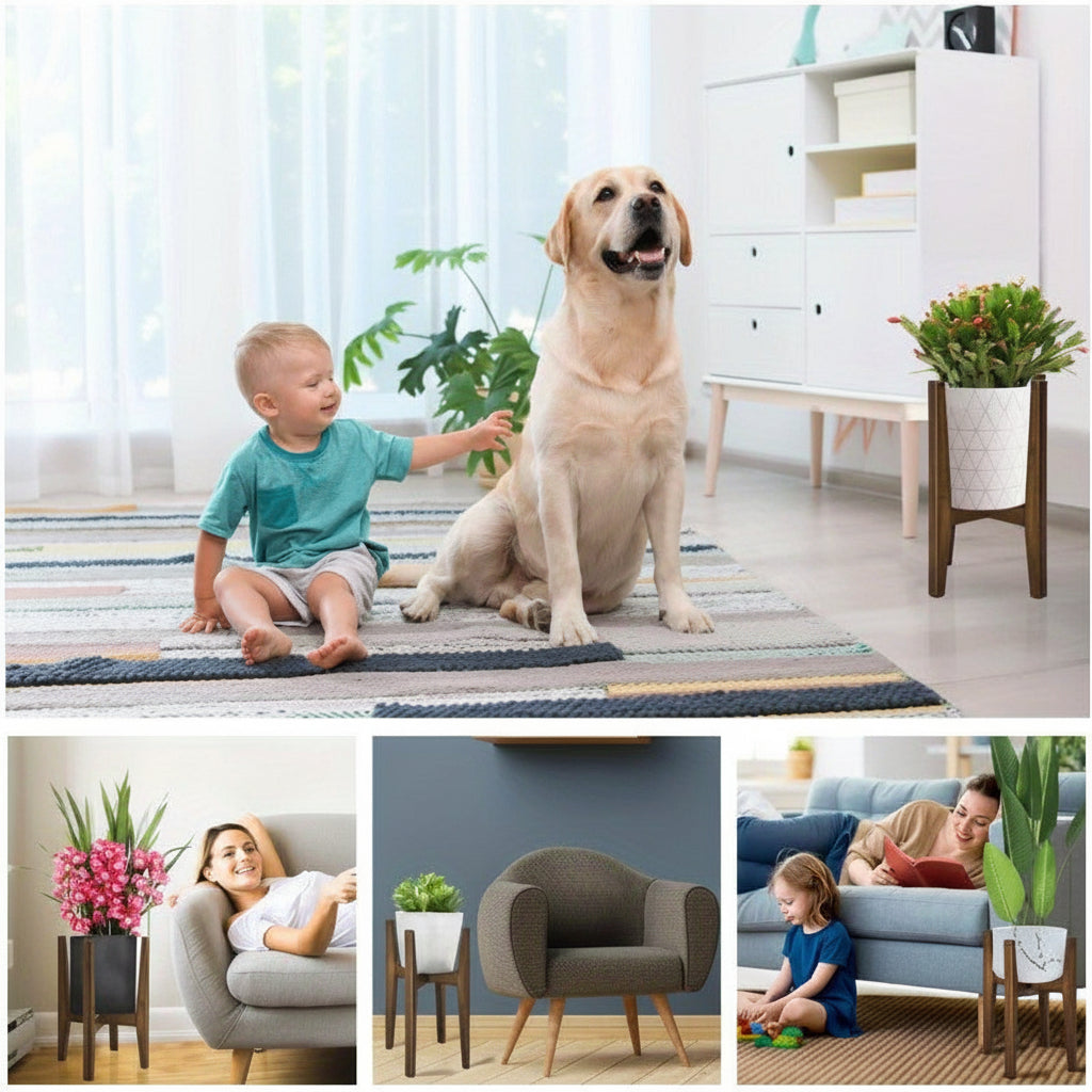 Adjustable Marble Top Plant Stand For Indoor And Outdoor Display | Temsk