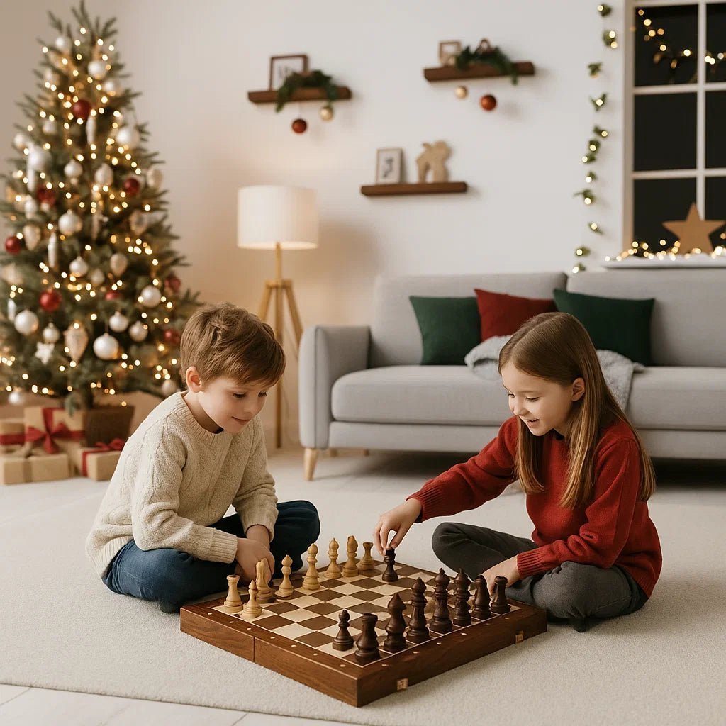 AuroraChess Premium Wooden Chess Set With Foldable Walnut Board | Temsk