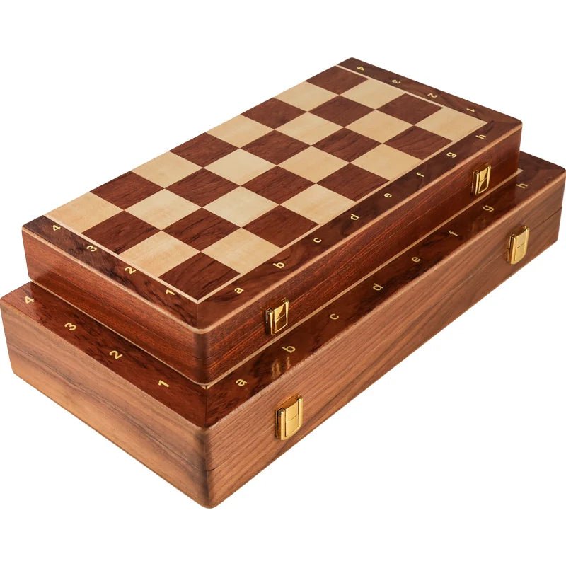 AuroraChess Premium Wooden Chess Set With Foldable Walnut Board | Temsk
