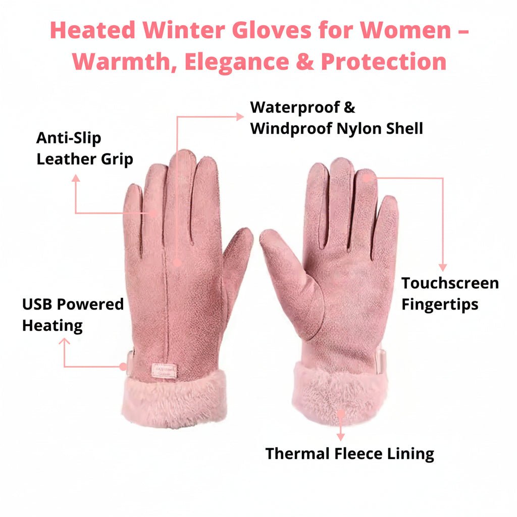 Heatwell Adjustable Waterproof Heated Gloves For Women | Temsk