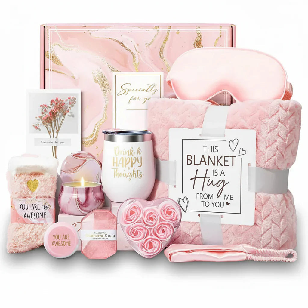 Relaxation Gift Box With Blanket Self Care Spa Set For Weddings And Bridesmaids | Temsk