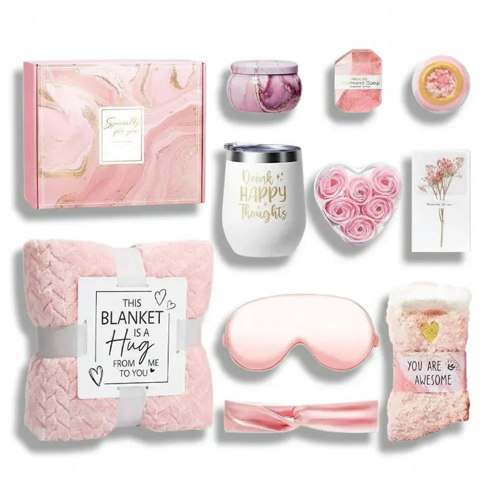 Relaxation Gift Box With Blanket Self Care Spa Set For Weddings And Bridesmaids | Temsk
