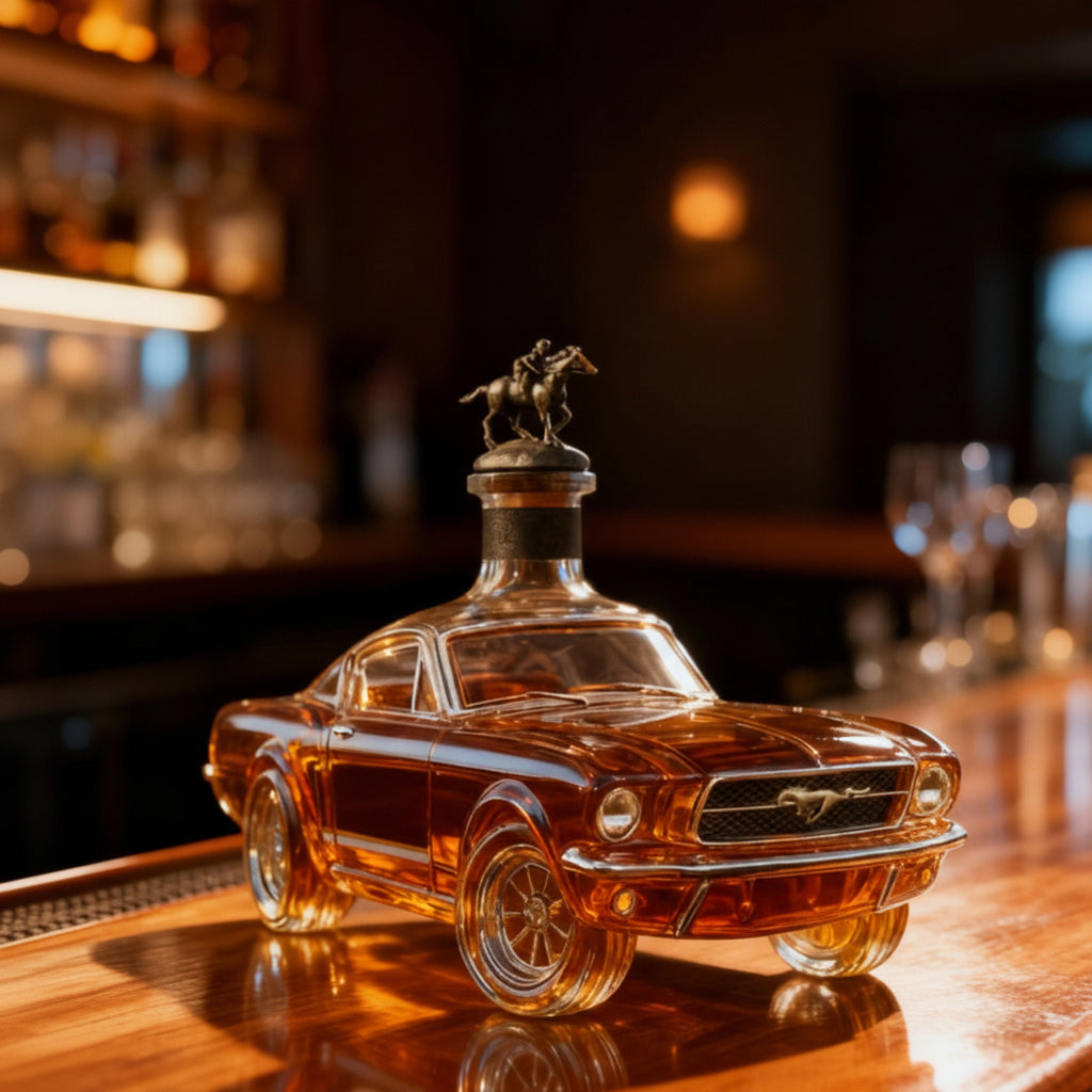 Whiskey-Dekanterglas in Autoform für Heimbar-Dekor | Temsk