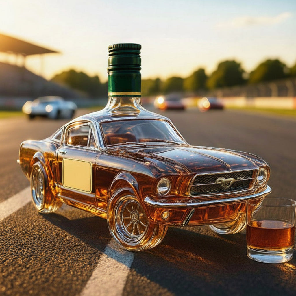 Whiskey-Dekanterglas in Autoform für Heimbar-Dekor | Temsk