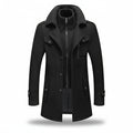 Men's Insulated Blend Winter Trench Coat Long Jacket | Temsk