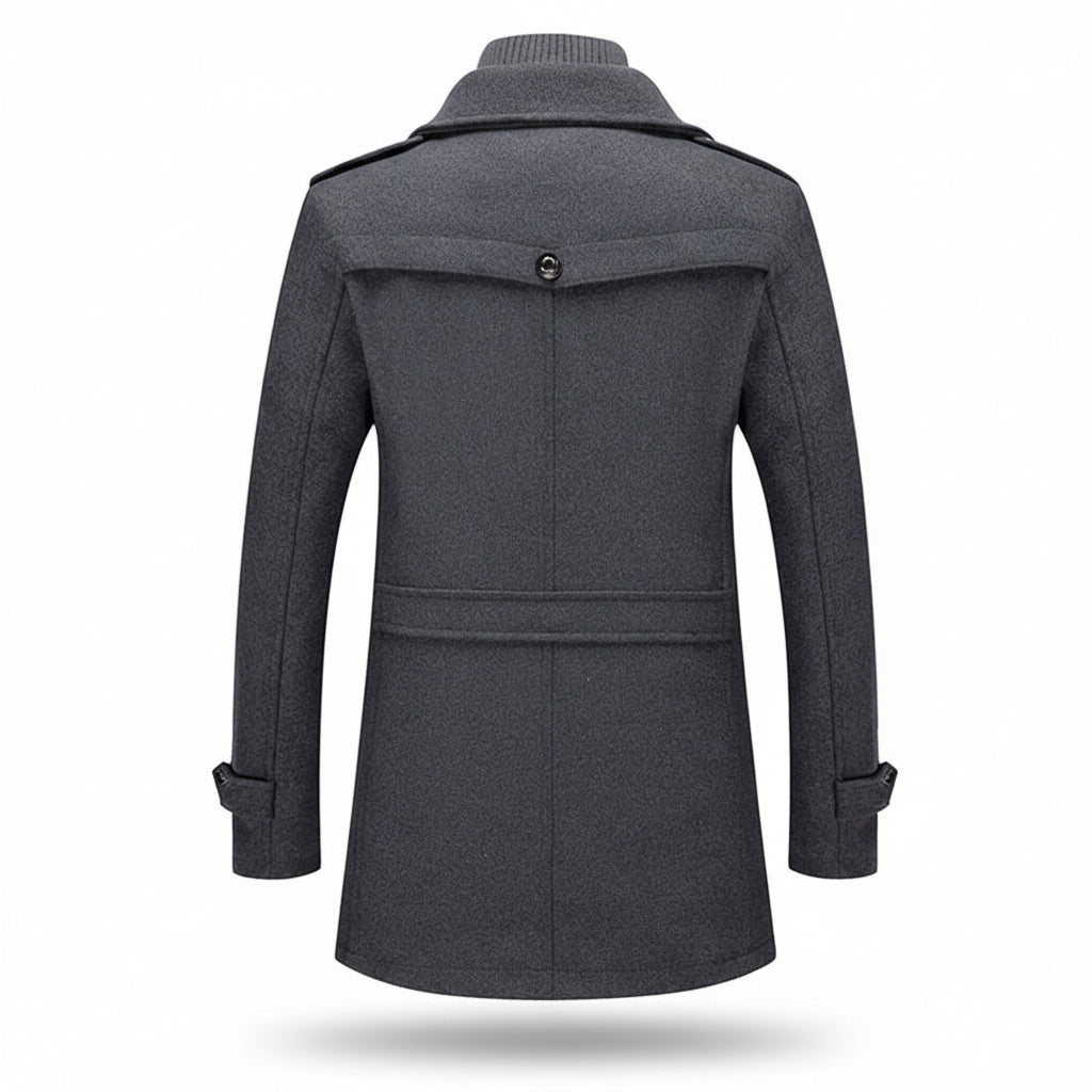 Men's Insulated Blend Winter Trench Coat Long Jacket | Temsk
