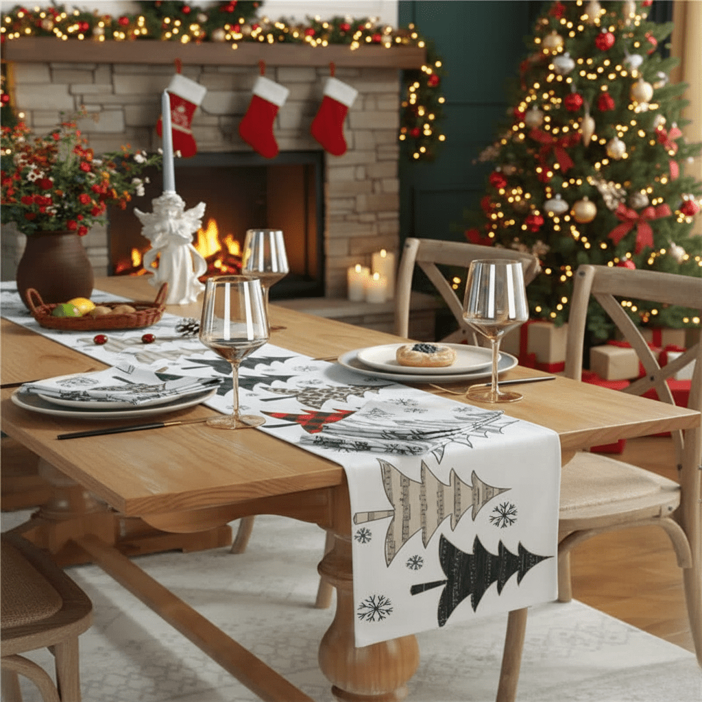 Table Runner With Festive Charm Naturally Inspired | Temsk