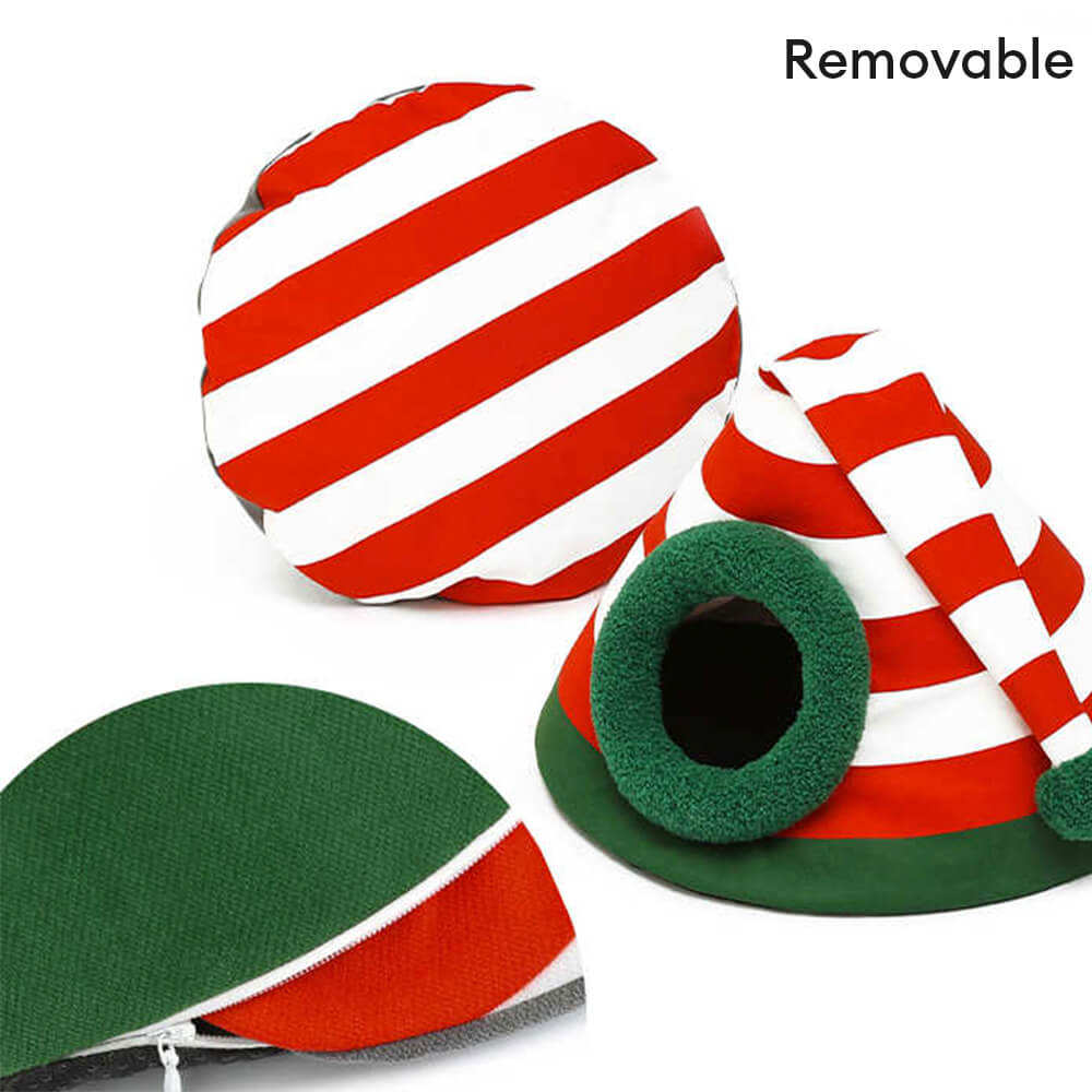 HolidayHaven Soft Christmas Cat Bed For Festive Living Spaces | Temsk