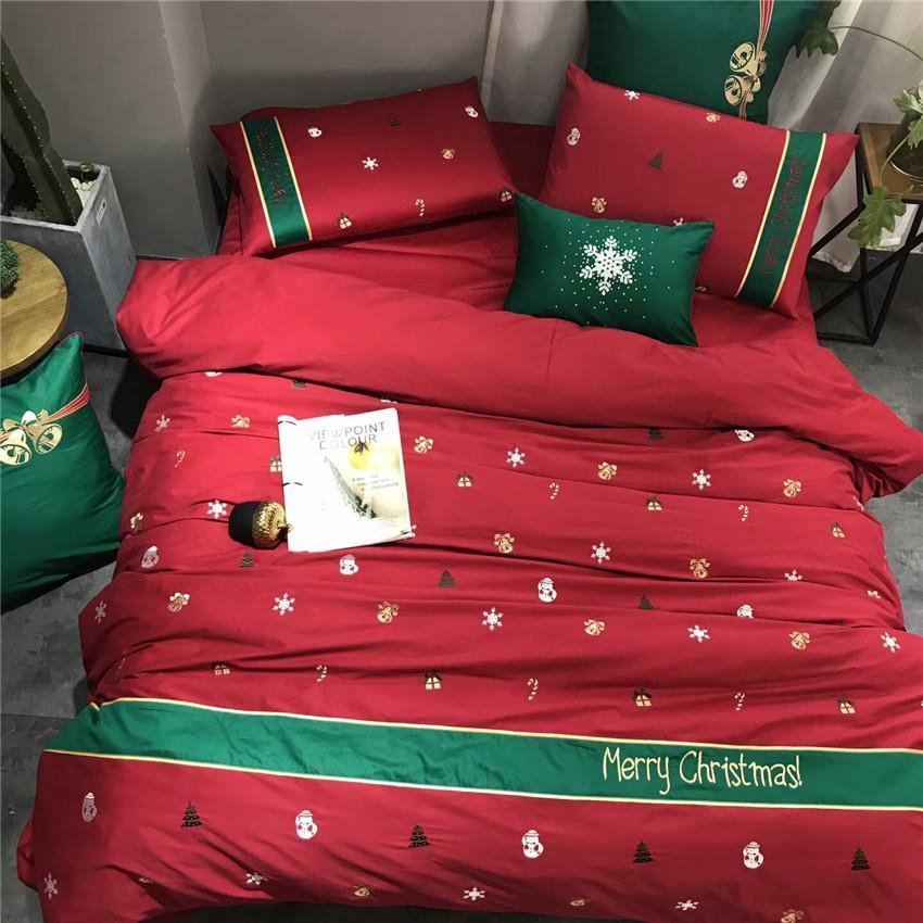 NordicLoom Christmas Bedding Set From 100 Percent Egyptian Cotton With Percale Weave | Temsk