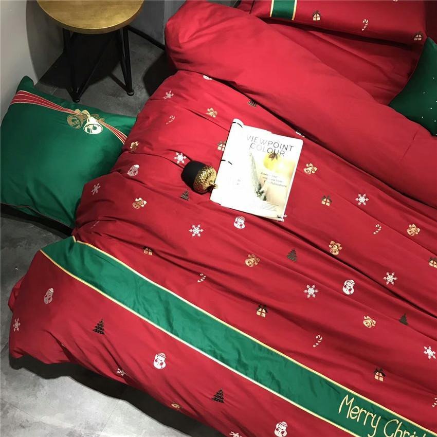 NordicLoom Christmas Bedding Set From 100 Percent Egyptian Cotton With Percale Weave | Temsk