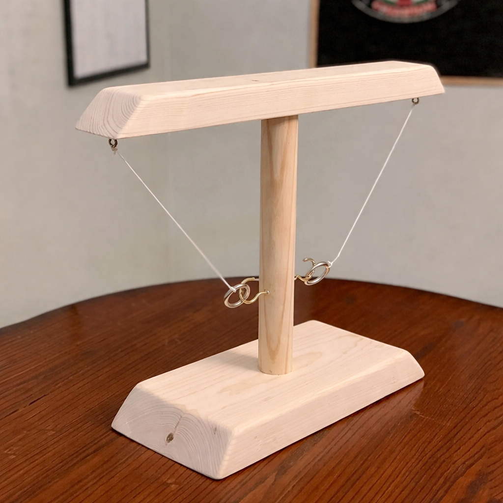 Wooden Ring Toss Party Game With Hook For Tabletop Fun Time | Temsk