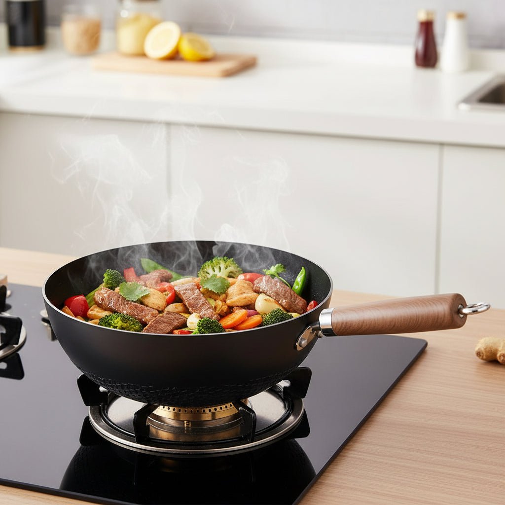 IronForge Pro Wok With Durable Iron And Powerful Heat Flow | Temsk
