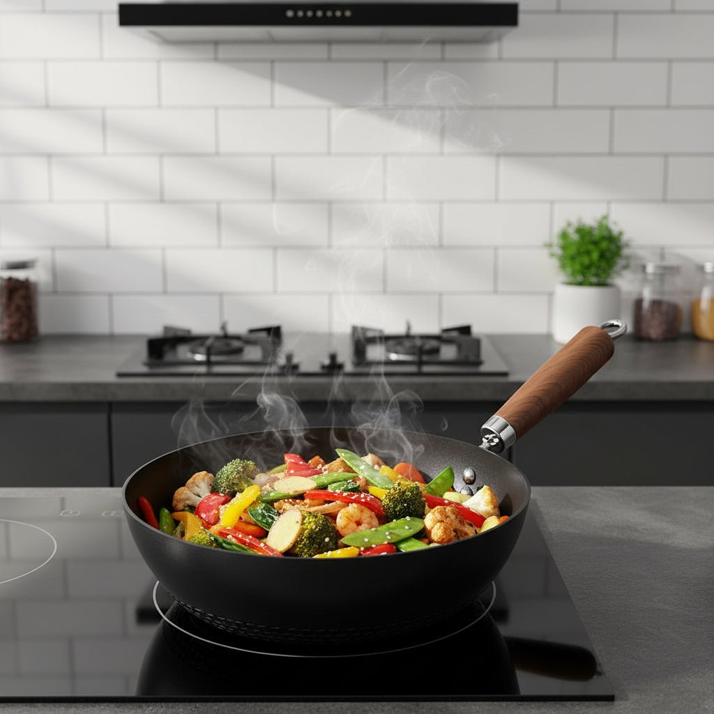 IronForge Pro Wok With Durable Iron And Powerful Heat Flow | Temsk