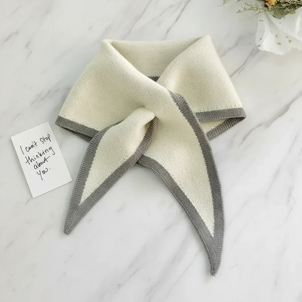 Retro Lightweight Scarf With Contrasting Border For Everyday Neckwear | Temsk