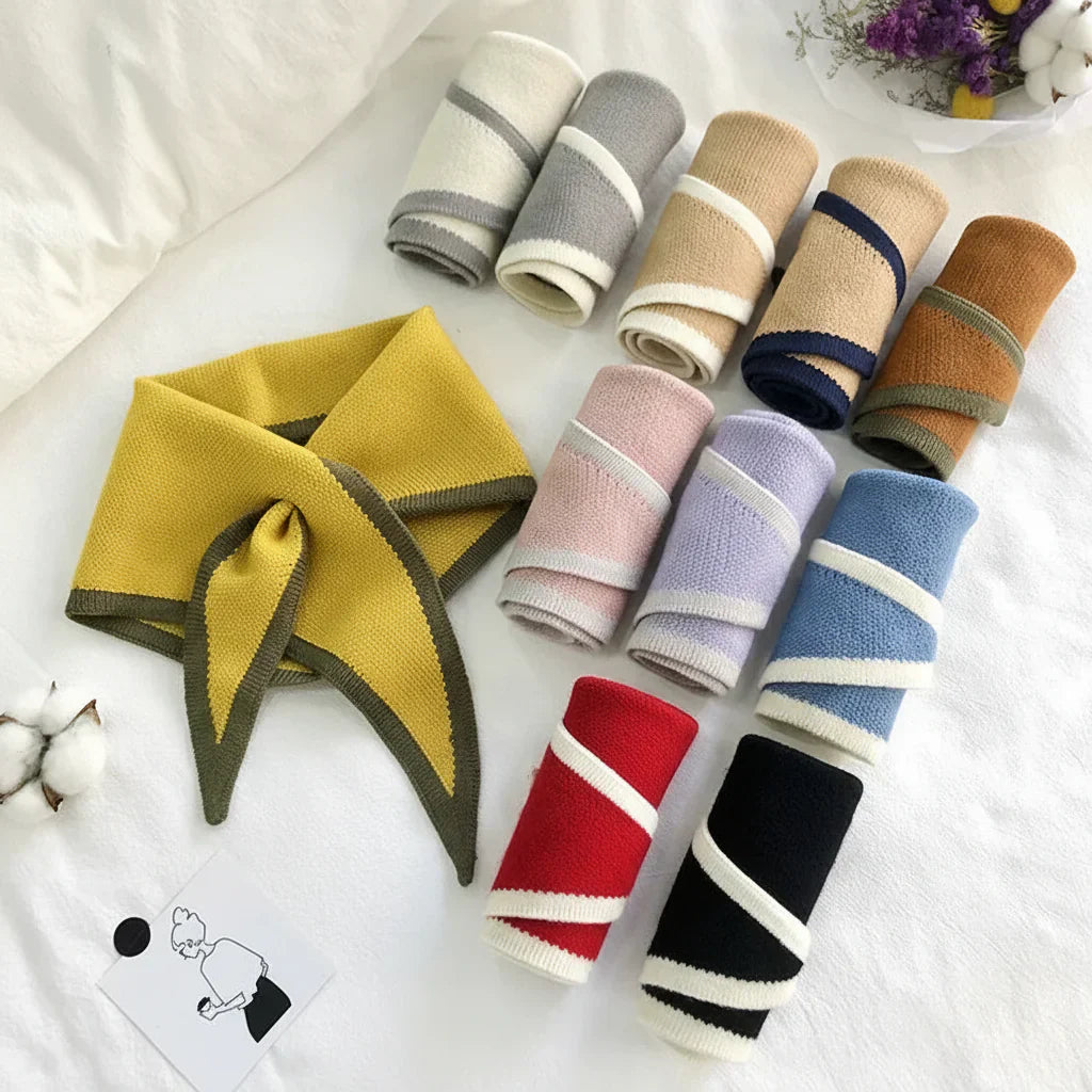 Retro Lightweight Scarf With Contrasting Border For Everyday Neckwear | Temsk