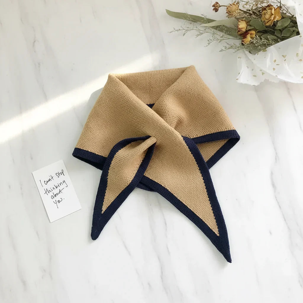 Retro Lightweight Scarf With Contrasting Border For Everyday Neckwear | Temsk