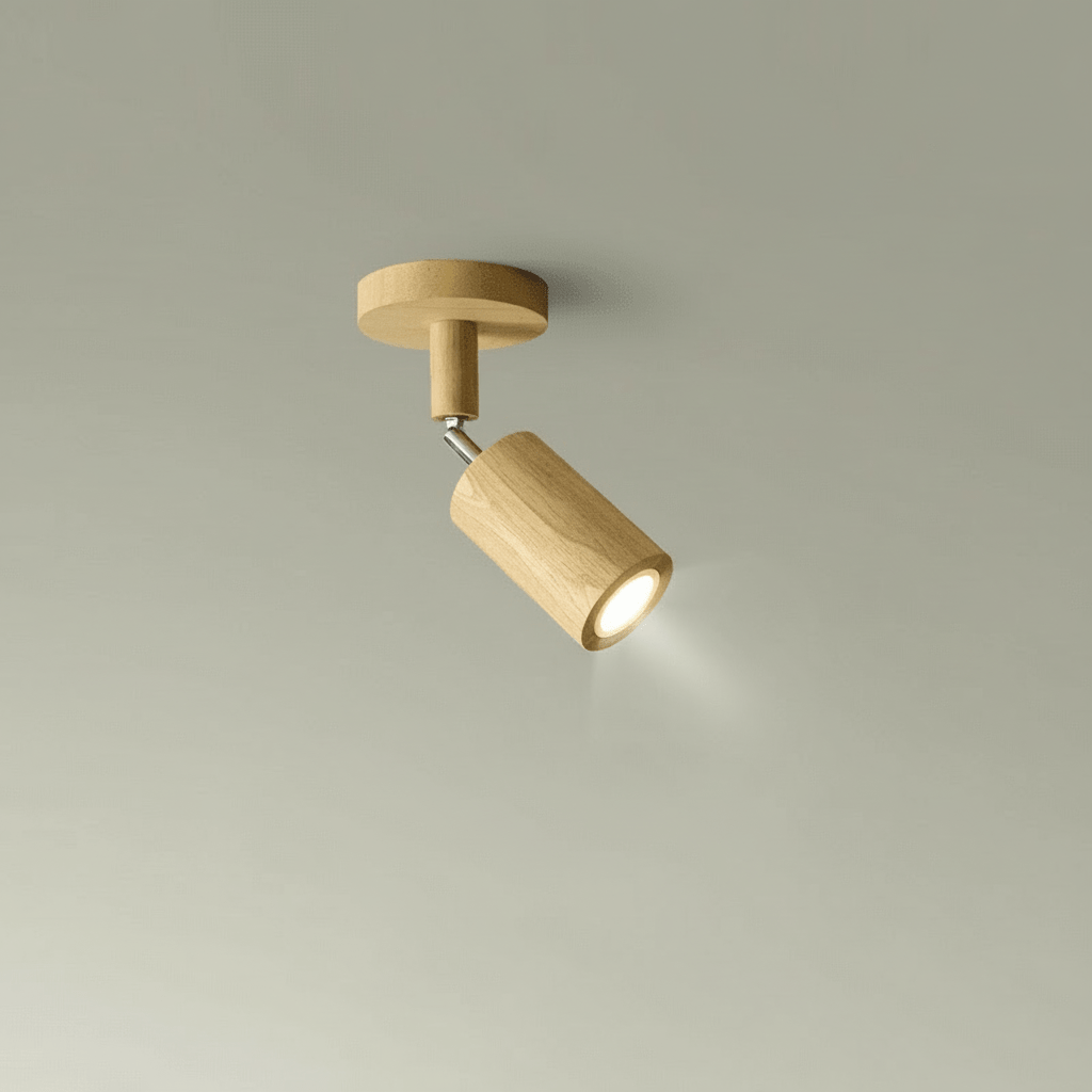WoodLumen Minimalist Solid Wood LED Ceiling Lamp With Adjustable Direction | Temsk