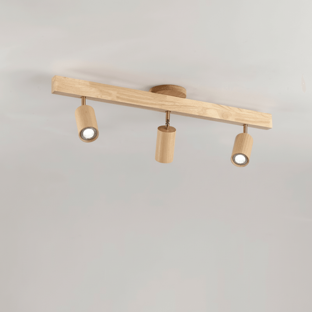 WoodLumen Minimalist Solid Wood LED Ceiling Lamp With Adjustable Direction | Temsk