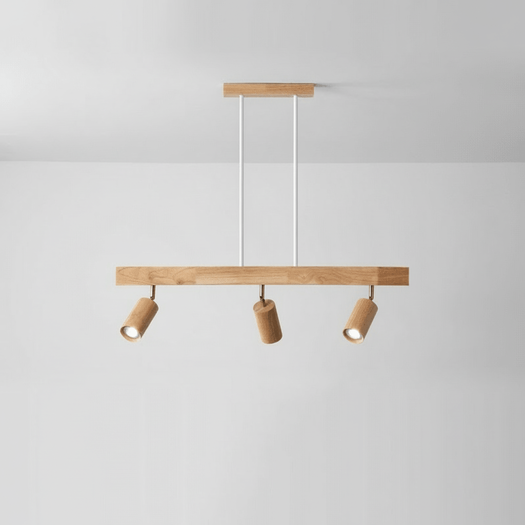 WoodLumen Minimalist Solid Wood LED Ceiling Lamp With Adjustable Direction | Temsk