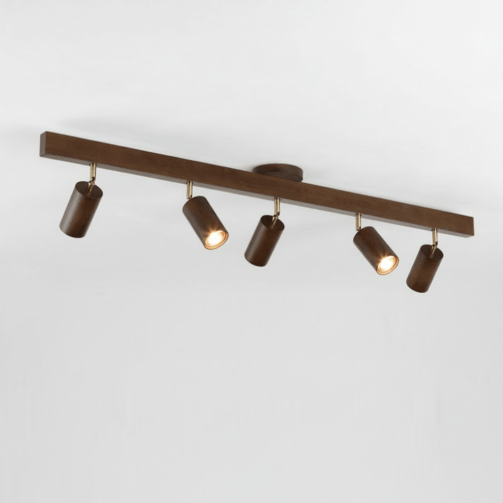 WoodLumen Minimalist Solid Wood LED Ceiling Lamp With Adjustable Direction | Temsk
