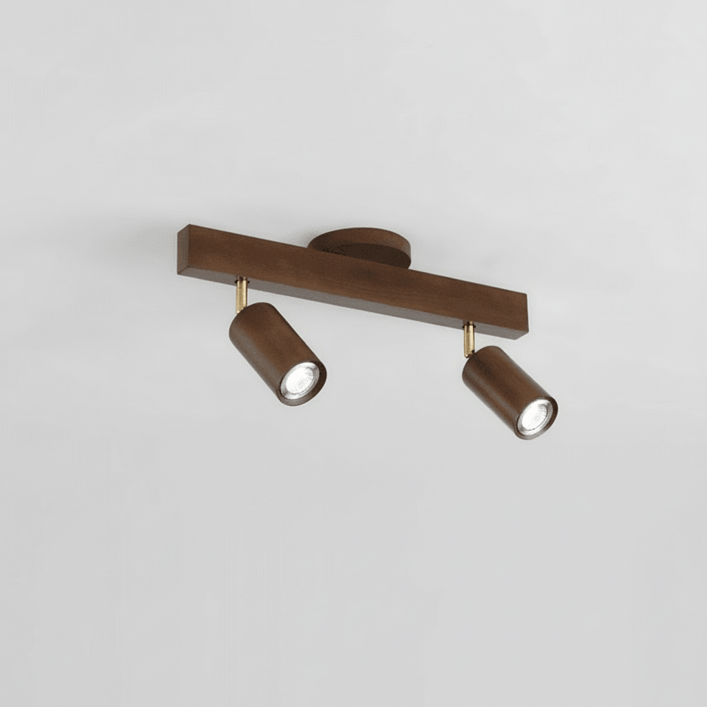 WoodLumen Minimalist Solid Wood LED Ceiling Lamp With Adjustable Direction | Temsk