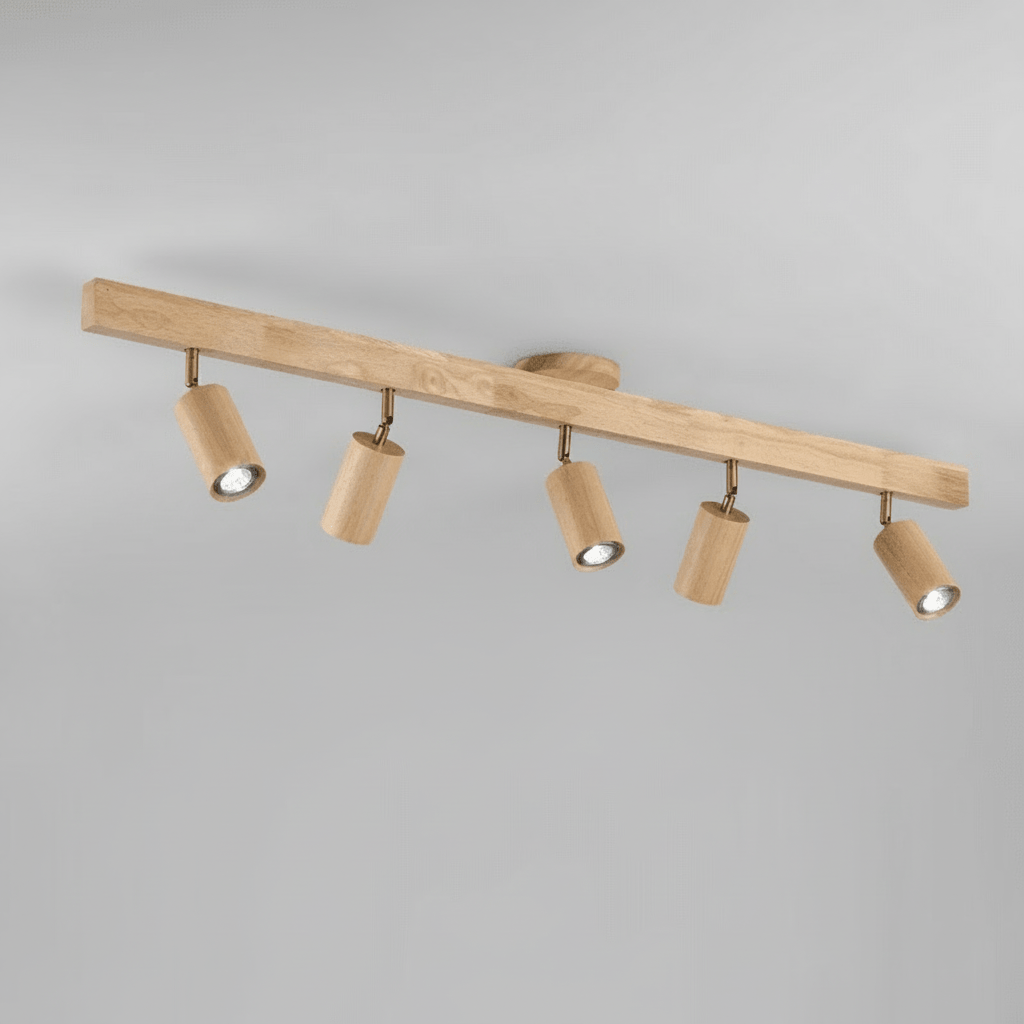 WoodLumen Minimalist Solid Wood LED Ceiling Lamp With Adjustable Direction | Temsk