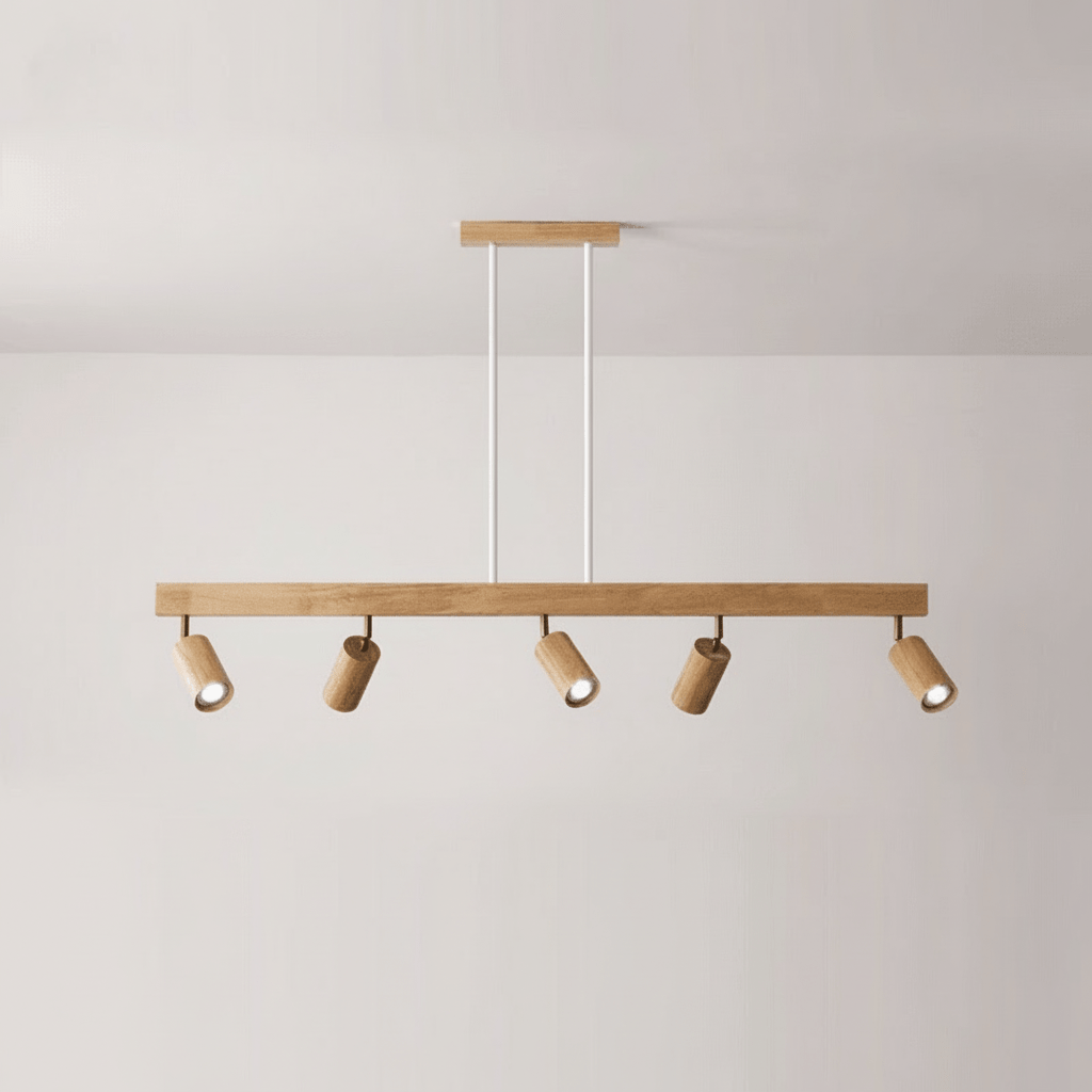 WoodLumen Minimalist Solid Wood LED Ceiling Lamp With Adjustable Direction | Temsk
