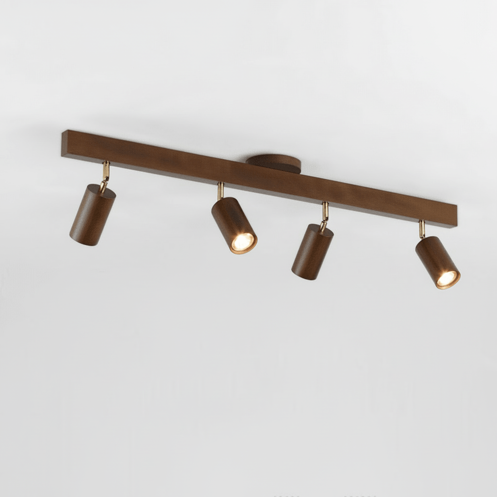 WoodLumen Minimalist Solid Wood LED Ceiling Lamp With Adjustable Direction | Temsk