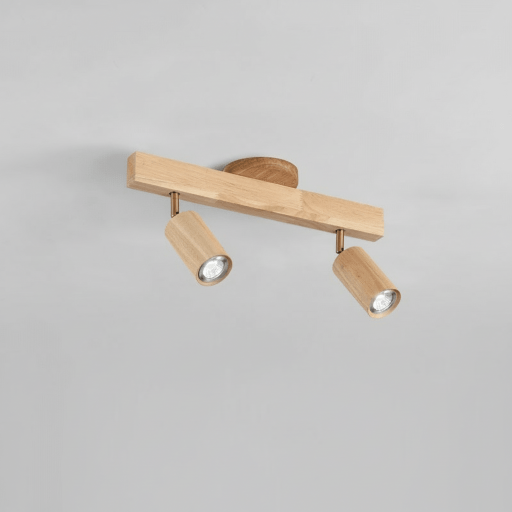 WoodLumen Minimalist Solid Wood LED Ceiling Lamp With Adjustable Direction | Temsk