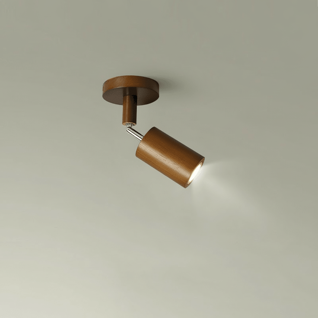 WoodLumen Minimalist Solid Wood LED Ceiling Lamp With Adjustable Direction | Temsk