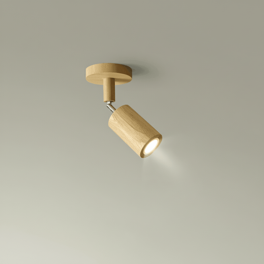 WoodLumen Minimalist Solid Wood LED Ceiling Lamp With Adjustable Direction | Temsk