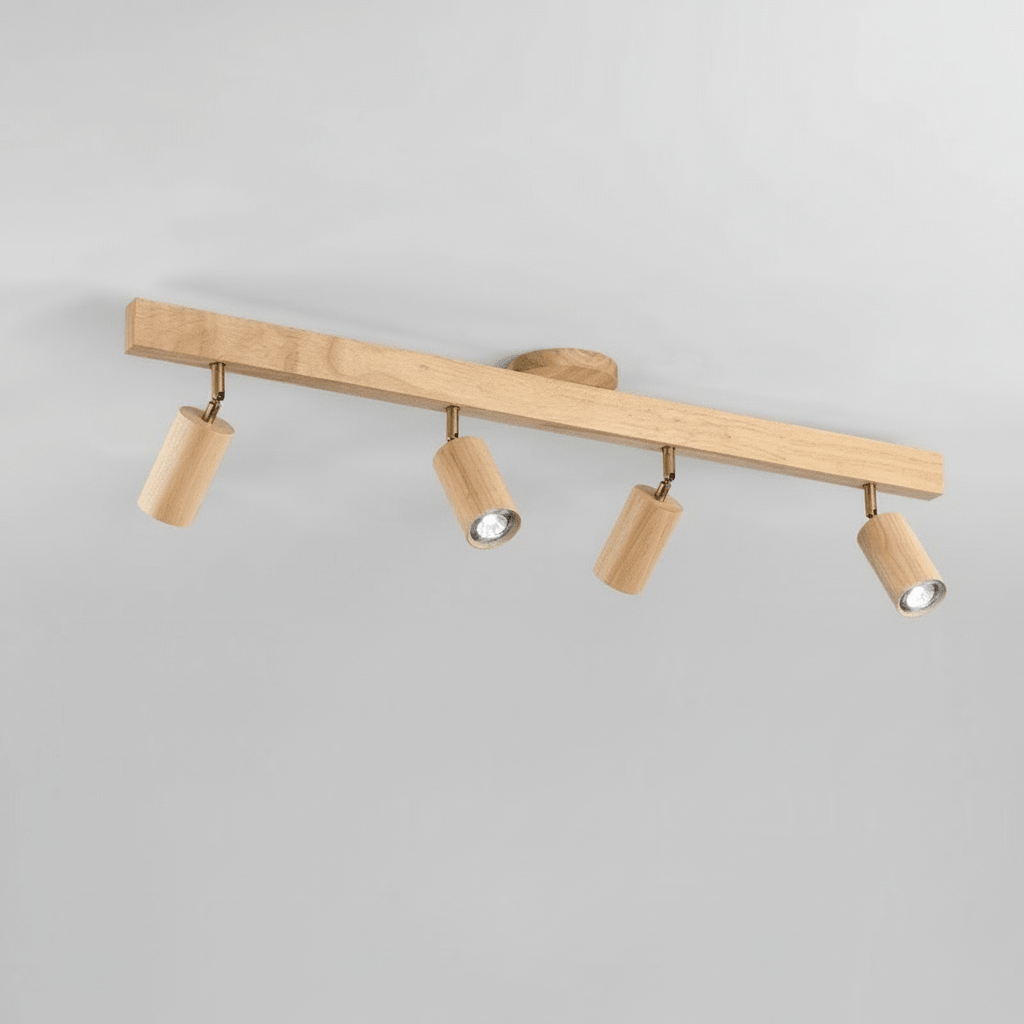WoodLumen Minimalist Solid Wood LED Ceiling Lamp With Adjustable Direction | Temsk