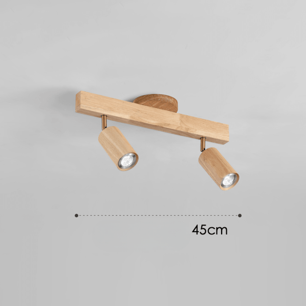 WoodLumen Minimalist Solid Wood LED Ceiling Lamp With Adjustable Direction | Temsk