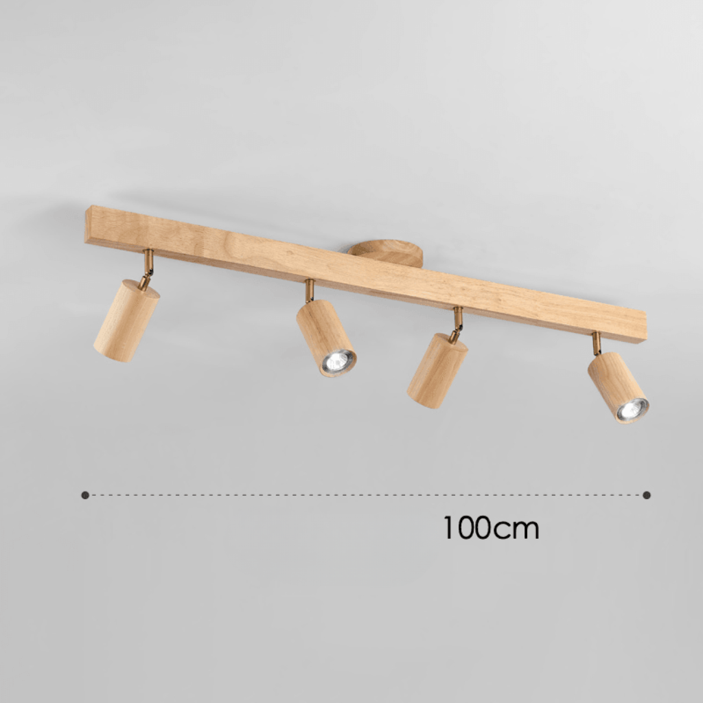 WoodLumen Minimalist Solid Wood LED Ceiling Lamp With Adjustable Direction | Temsk