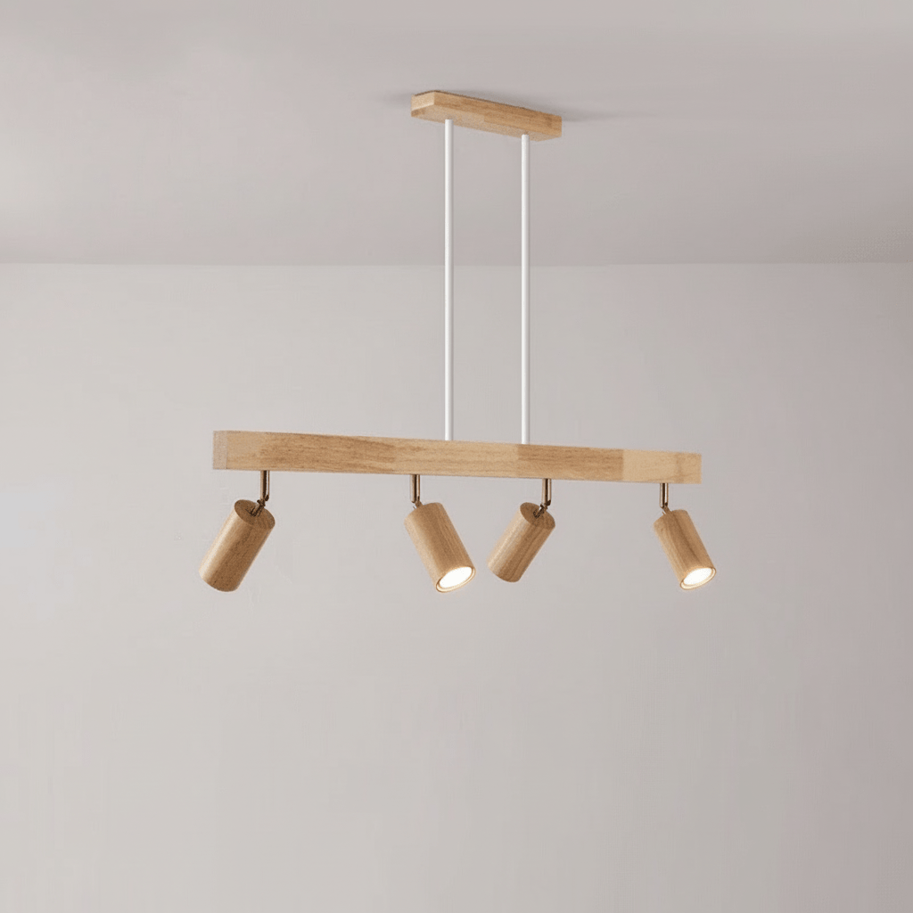 WoodLumen Minimalist Solid Wood LED Ceiling Lamp With Adjustable Direction | Temsk