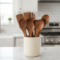 TimberCraft Utensils - 11-Piece Wooden Kitchen Set For Safe, Scratch-Free Cooking | Temsk