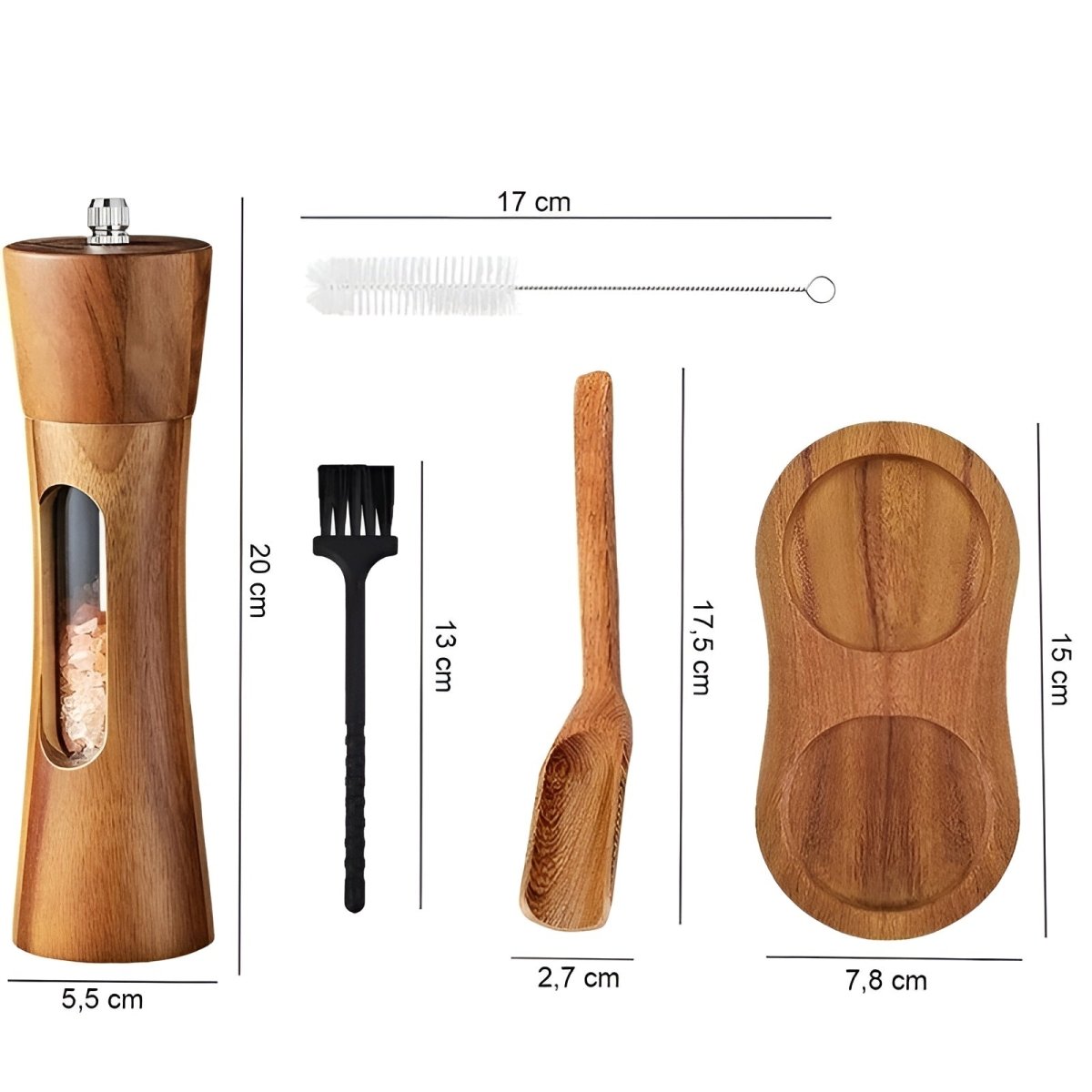 Dřevěné mlýnky na sůl a pepř WoodViva pro přesné kořenění | Temsk
