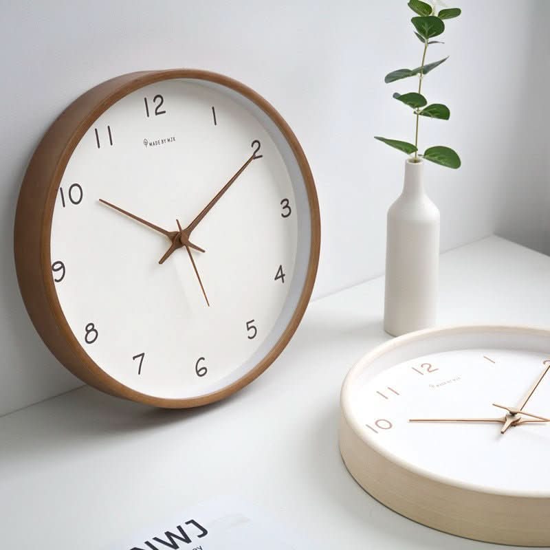 Serenewood Quiet Wooden Wall Clock With Battery Operation | Temsk