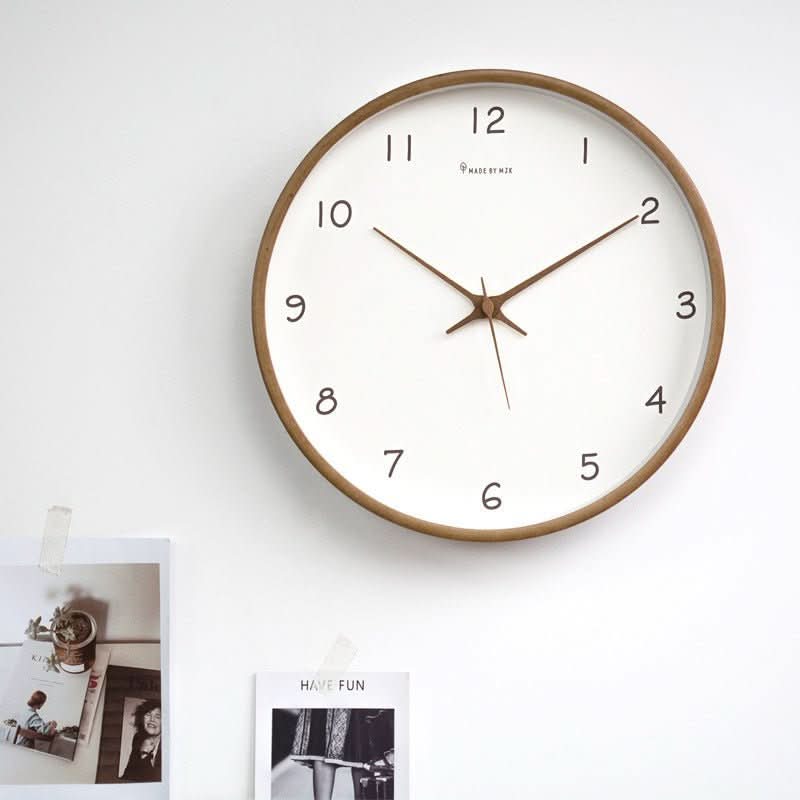 Serenewood Quiet Wooden Wall Clock With Battery Operation | Temsk