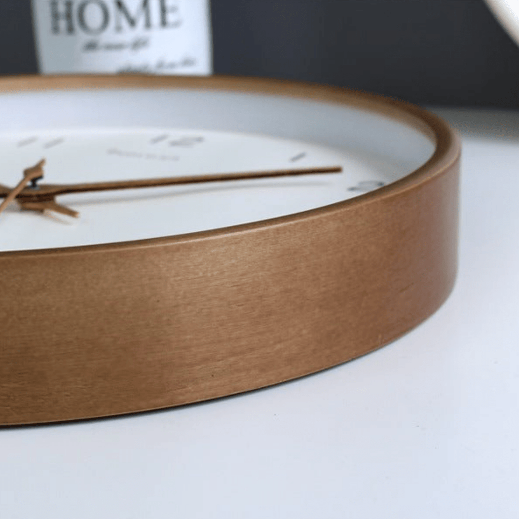 Serenewood Quiet Wooden Wall Clock With Battery Operation | Temsk