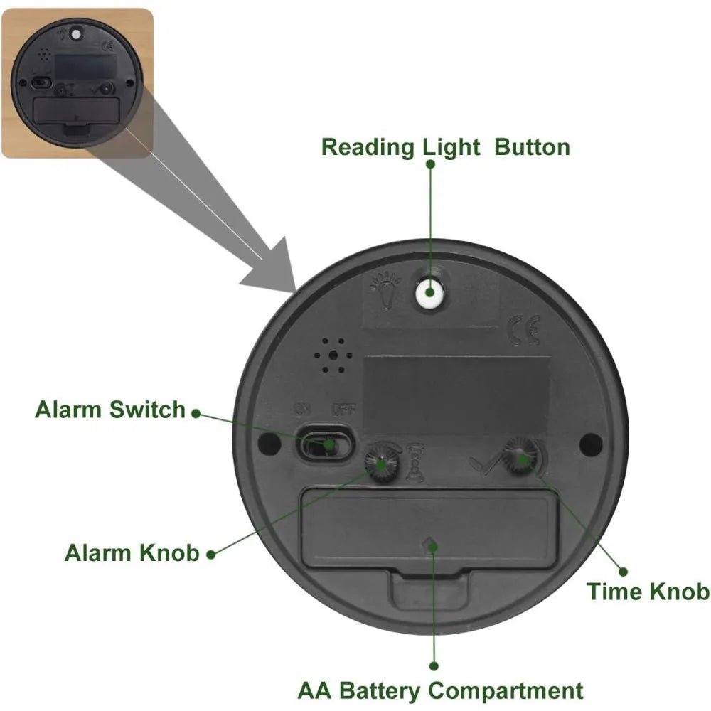 SereneOak Silent Wooden Alarm Clock For Cozy Bedrooms | Temsk
