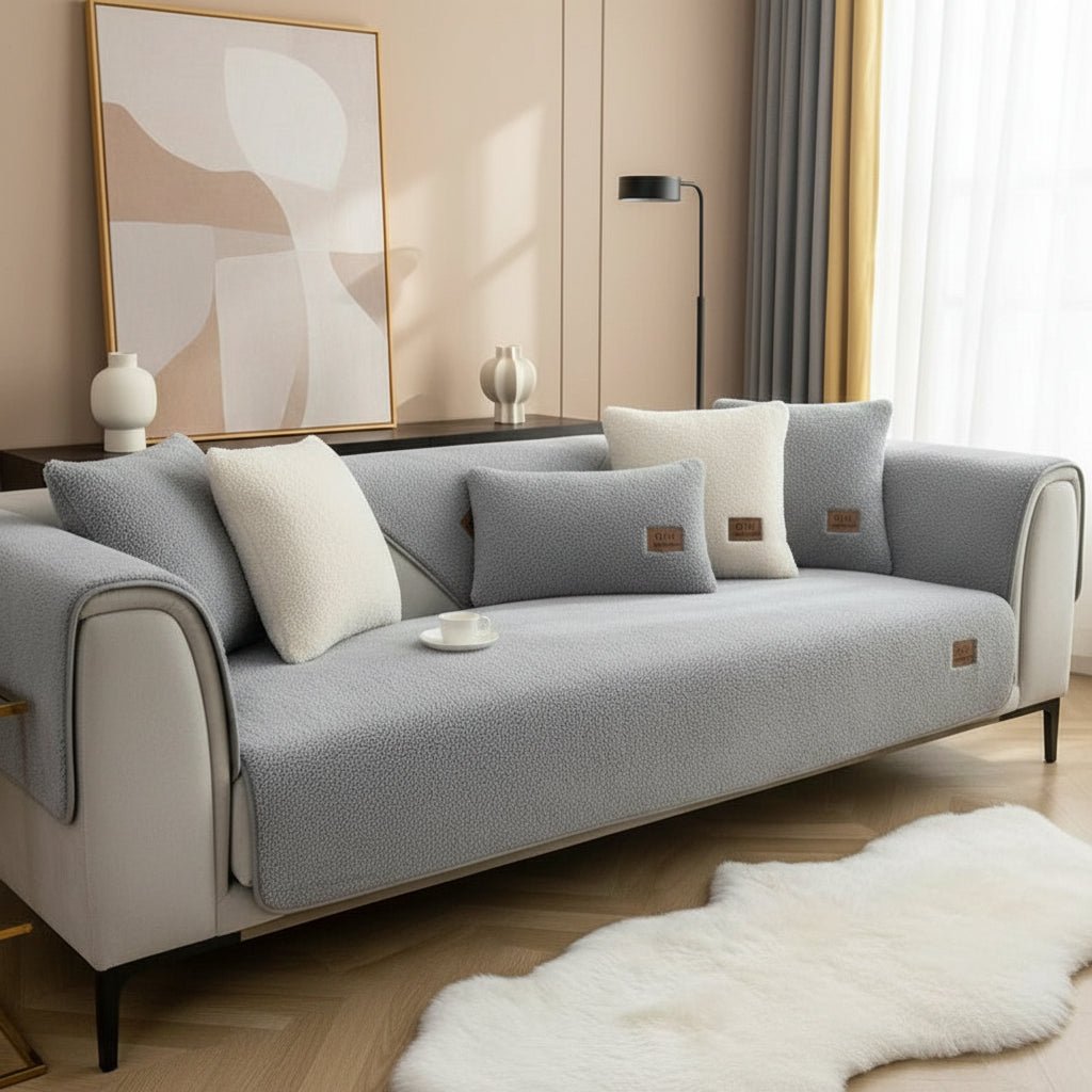 LambLoom Plush Sofa Cover With Lambswool For Warmth And Protection | Temsk