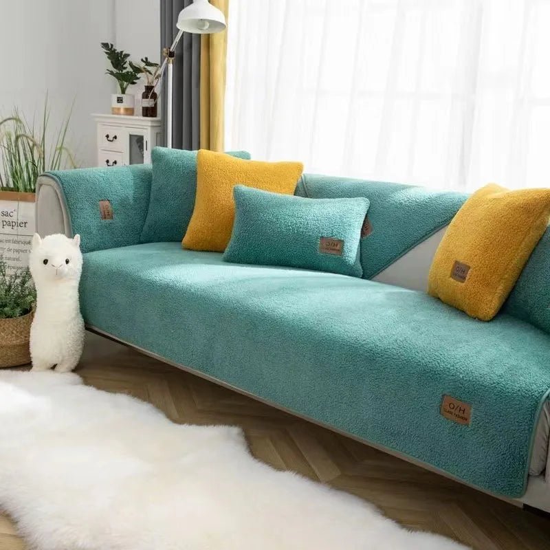 LambLoom Plush Sofa Cover With Lambswool For Warmth And Protection | Temsk