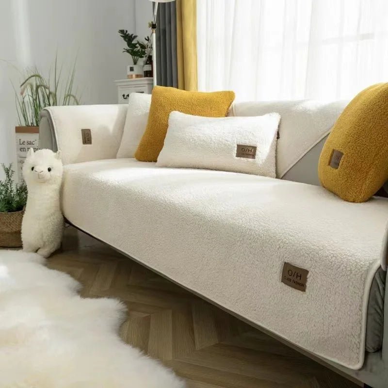 LambLoom Plush Sofa Cover With Lambswool For Warmth And Protection | Temsk