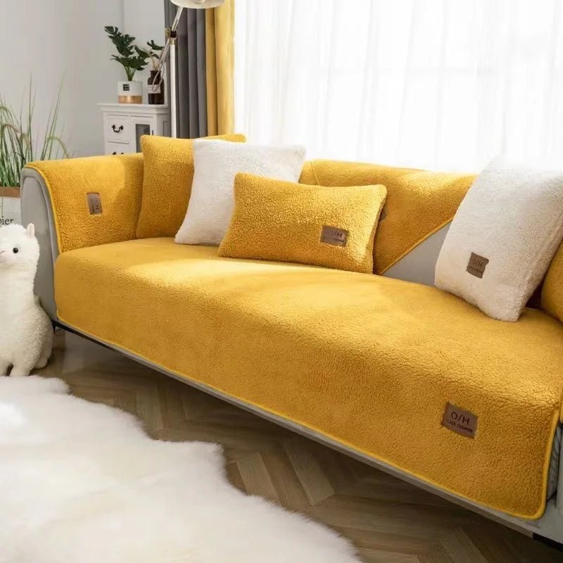 LambLoom Plush Sofa Cover With Lambswool For Warmth And Protection | Temsk