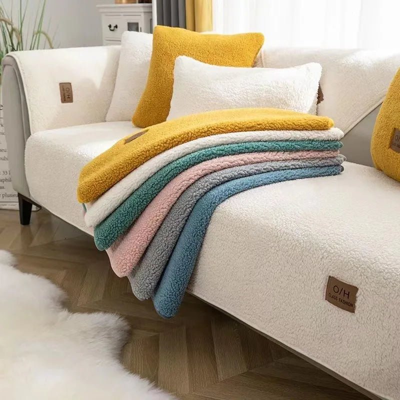 LambLoom Plush Sofa Cover With Lambswool For Warmth And Protection | Temsk