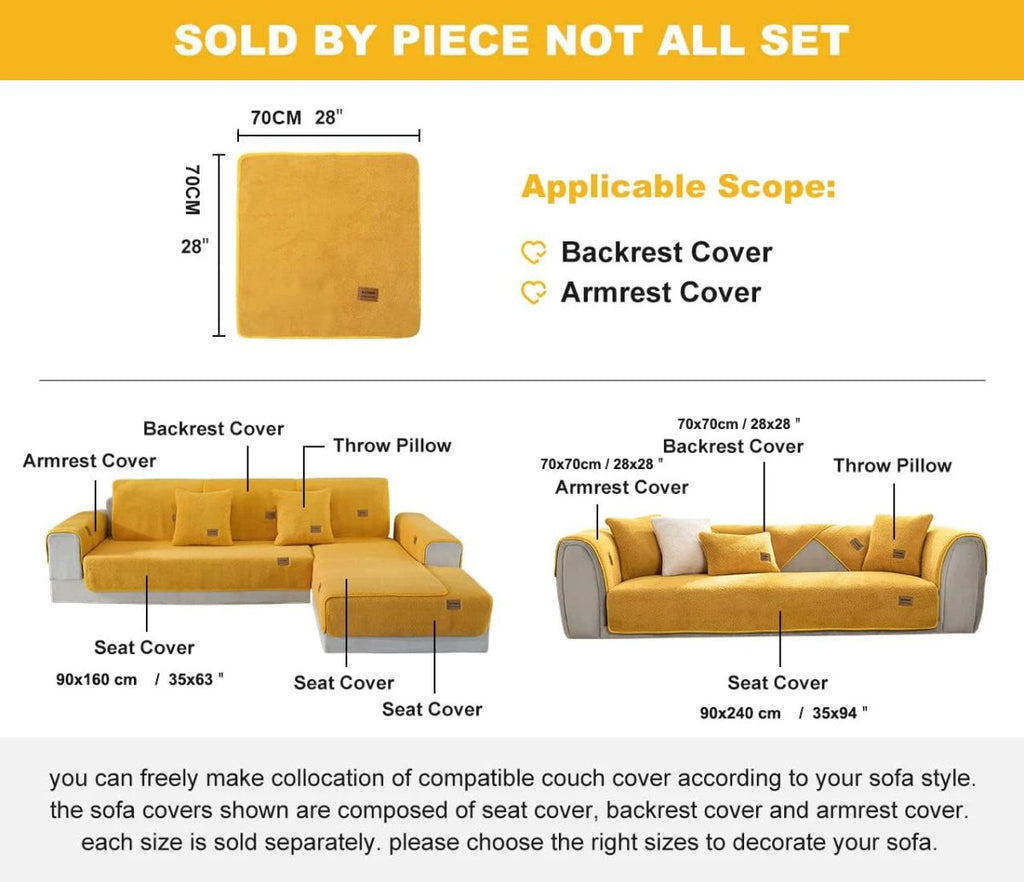 LambLoom Plush Sofa Cover With Lambswool For Warmth And Protection | Temsk