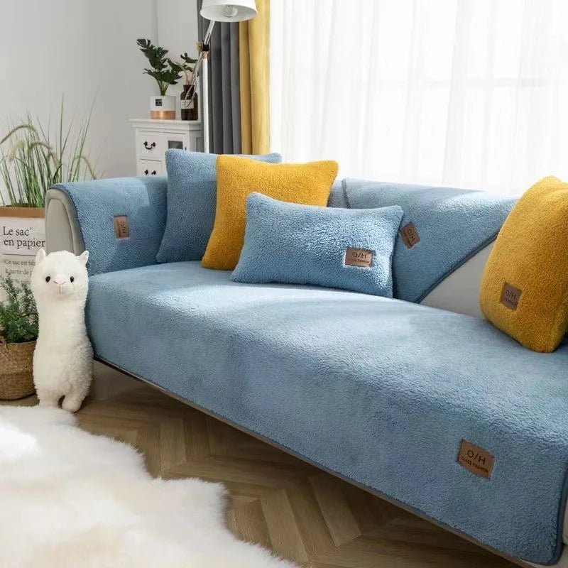 LambLoom Plush Sofa Cover With Lambswool For Warmth And Protection | Temsk