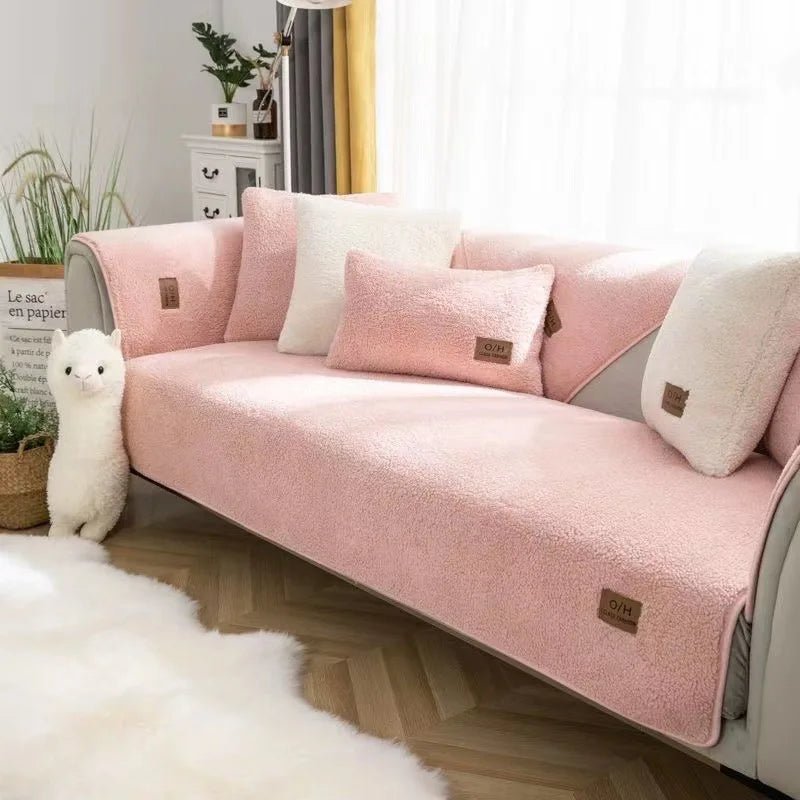 LambLoom Plush Sofa Cover With Lambswool For Warmth And Protection | Temsk