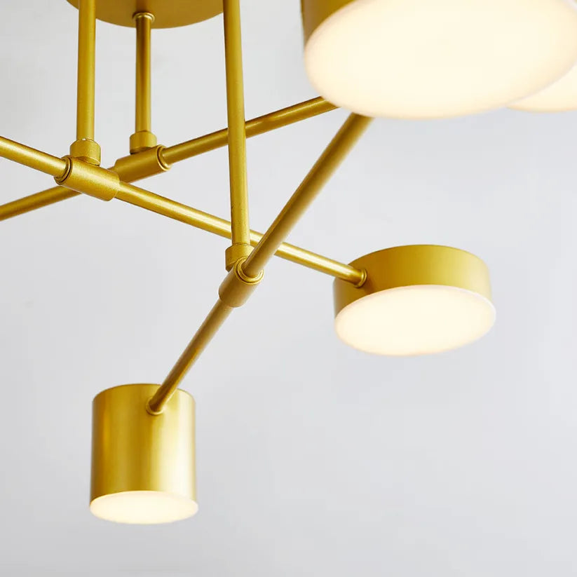Six Light Adjustable LED Ceiling Lamp Black Modern Design | Temsk